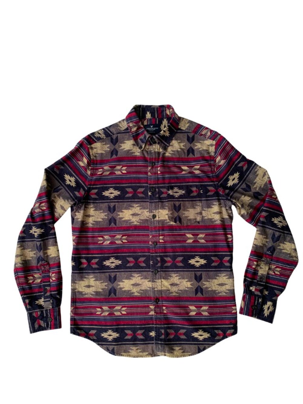American Eagle Southwestern Style Aztec Men's Classic Fit Button Down Shirt S
